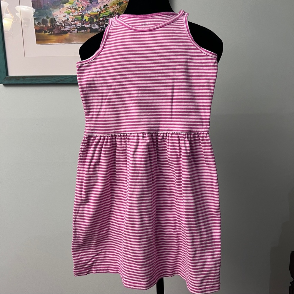 Carter’s Cotton Pink and White Stripe Dress Size 8